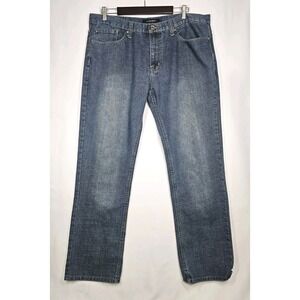 M. Society Men's Jeans 40x32 Mid-Rise‎ Straight Leg Relax Fit Dark Wash Casual
